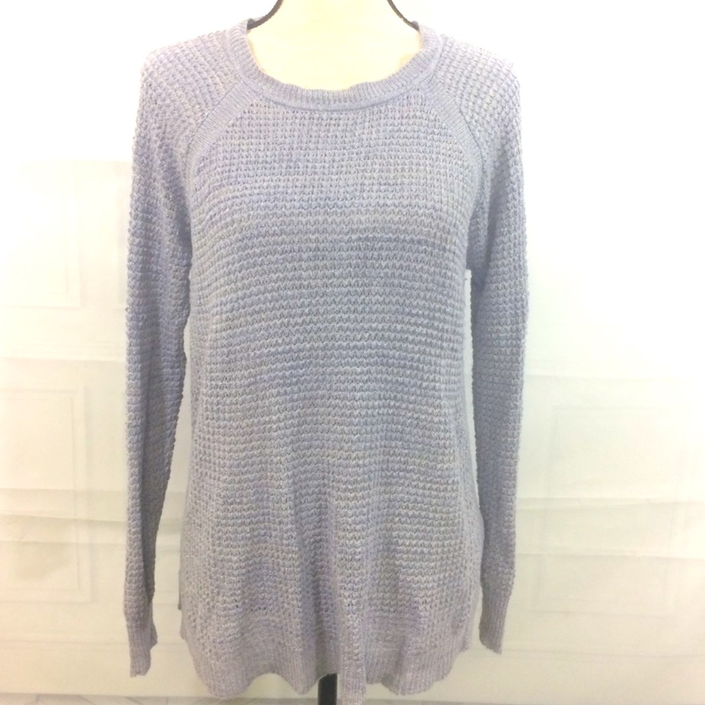 J.Crew waffle knit sweater in slate blue